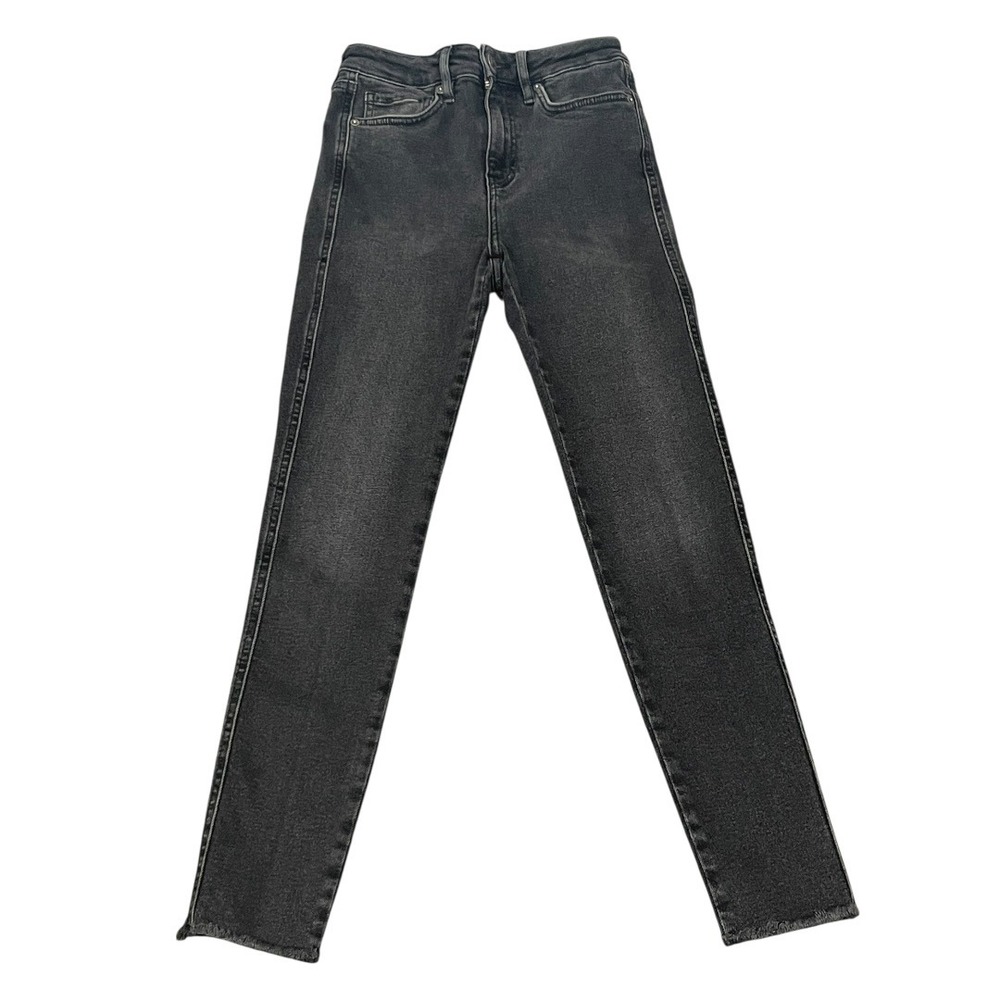 We The Free Skinny Jeans Women 26 Faded Black Excellent High Rise Raw Hem - Picture 2 of 13
